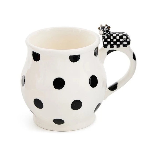MACKENZIE-CHILDS COW CREAMERY MUG 16 OZ. NWOT. LAST ONE!